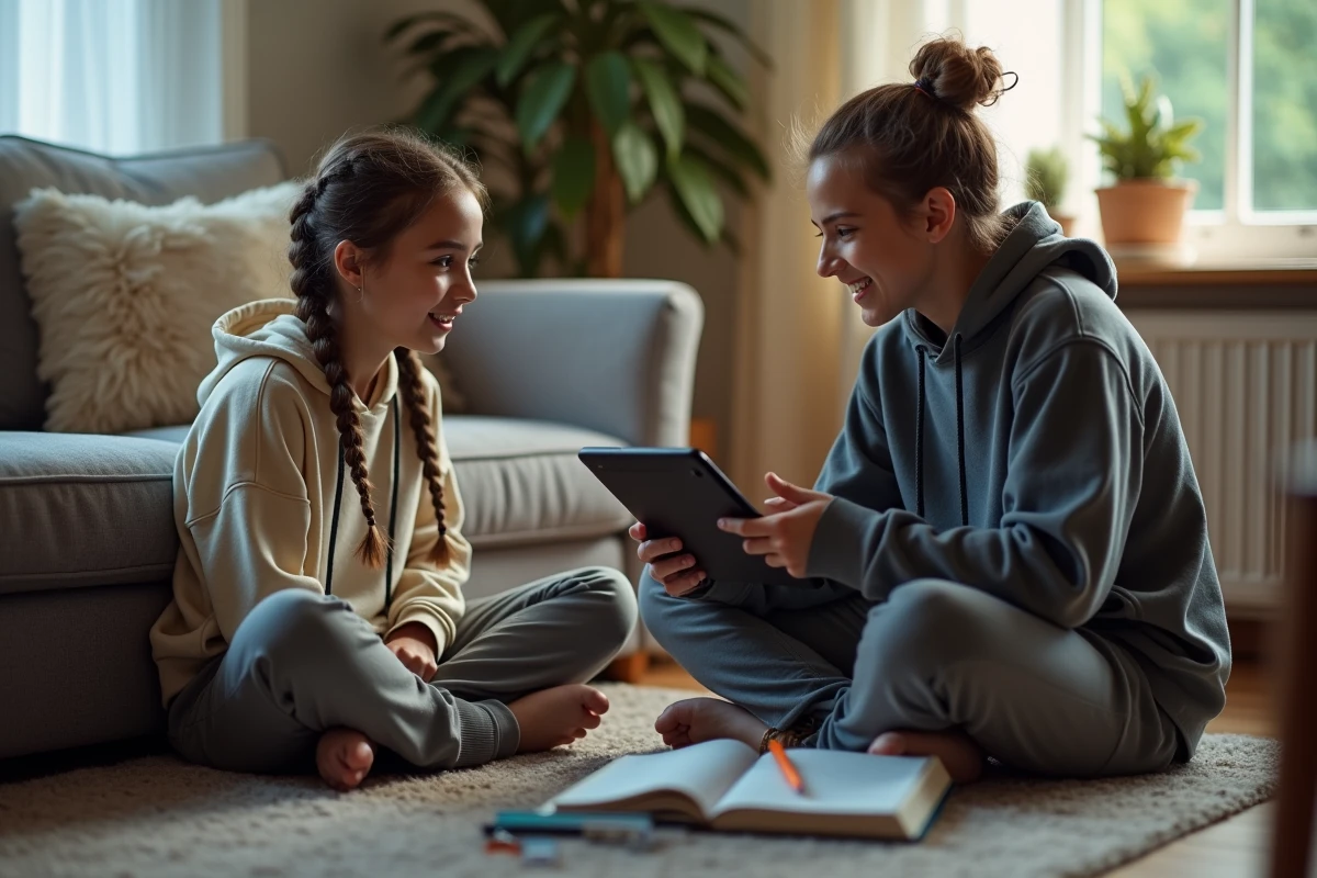 Adolescente discutant d