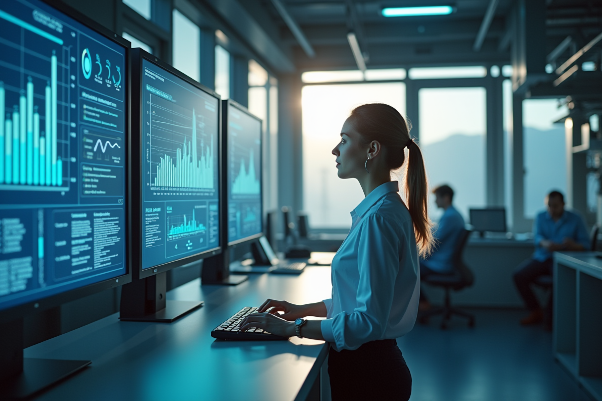 Ingénieure analysant des données d