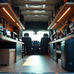 Intérieur organisé d un Peugeot Expert avec équipement