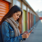 Jeune femme compare options de rangement avec tablette