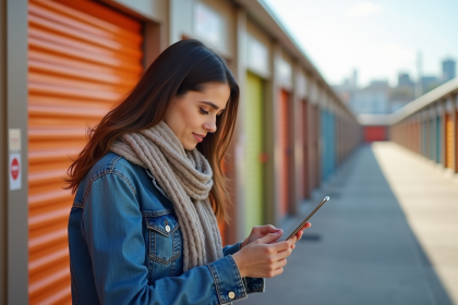 Jeune femme compare options de rangement avec tablette