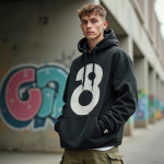 Jeune rappeur urbain en extérieur avec graffitis