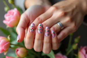 Idée déco ongle : des motifs floraux pour magnifier vos mains