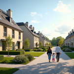 Quartier résidentiel neuf à Cesson Sevigne en journée ensoleillée